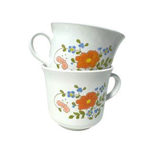 Vintage Charm: Set of Two Corelle Corningware Wildflower Mugs | Cottage Core